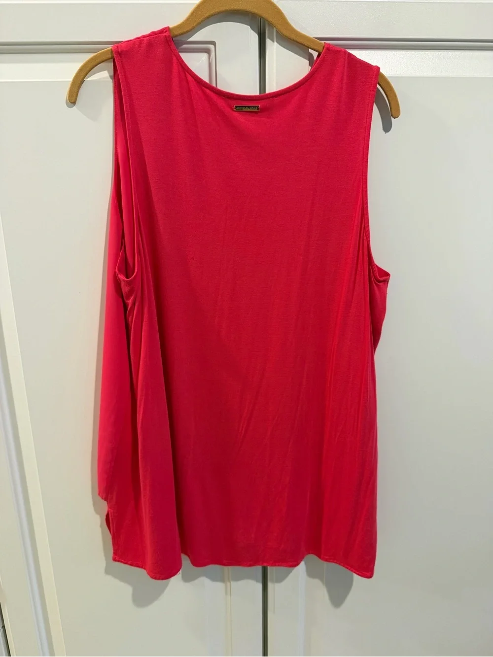 Michael Kors Hot Pink Layered V-Neck Sleeveless Shell Top